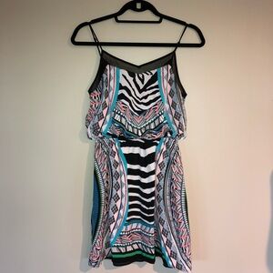 Express Y2K Dress Animal Print Spaghetti Strap Party Womens X Small